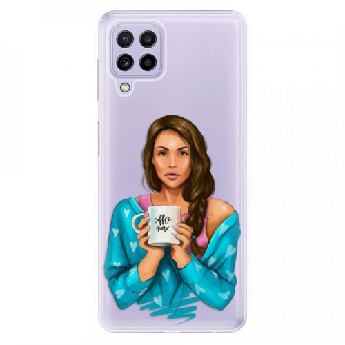 Odolné silikónové puzdro iSaprio - Coffe Now - Brunette - Samsung Galaxy A22