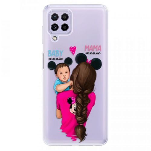 Odolné silikónové puzdro iSaprio - Mama Mouse Brunette and Boy - Samsung Galaxy A22