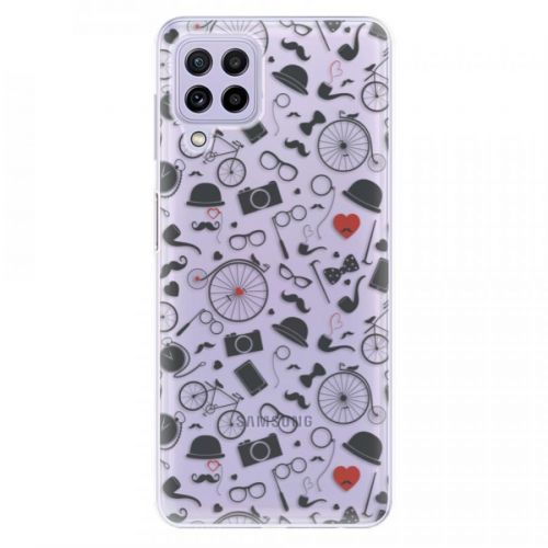 Odolné silikónové puzdro iSaprio - Vintage Pattern 01 - black - Samsung Galaxy A22