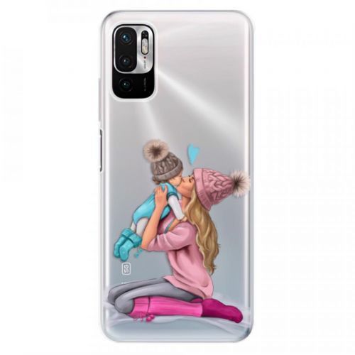 Odolné silikónové puzdro iSaprio - Kissing Mom - Blond and Boy - Xiaomi Redmi Note 10 5G