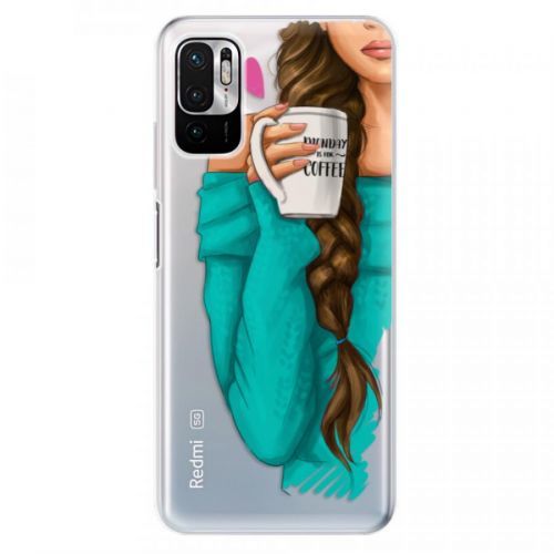 Odolné silikónové puzdro iSaprio - My Coffe and Brunette Girl - Xiaomi Redmi Note 10 5G