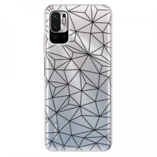 Odolné silikónové puzdro iSaprio - Abstract Triangles 03 - black - Xiaomi Redmi Note 10 5G