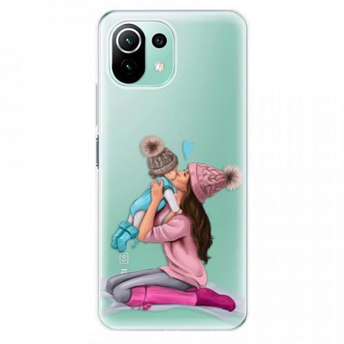 Odolné silikónové puzdro iSaprio - Kissing Mom - Brunette and Boy - Xiaomi Mi 11 Lite