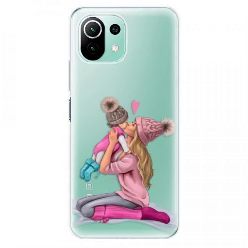 Odolné silikónové puzdro iSaprio - Kissing Mom - Blond and Girl - Xiaomi Mi 11 Lite