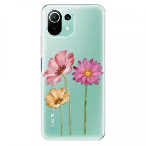 Odolné silikónové puzdro iSaprio - Three Flowers - Xiaomi Mi 11 Lite