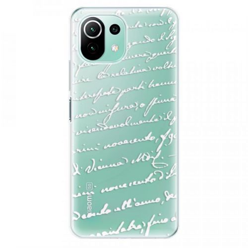 Odolné silikónové puzdro iSaprio - Handwriting 01 - white - Xiaomi Mi 11 Lite