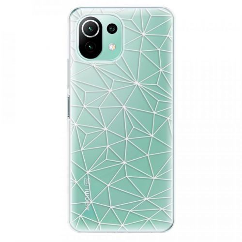 Odolné silikónové puzdro iSaprio - Abstract Triangles 03 - white - Xiaomi Mi 11 Lite