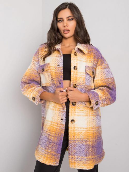 Dámska fialovo-žltá kockovaná košeľa jedna velikost