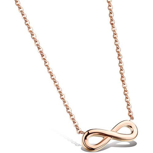 Troli Ružovo pozlátený oceľový náhrdelník Nekonečno KNS-271