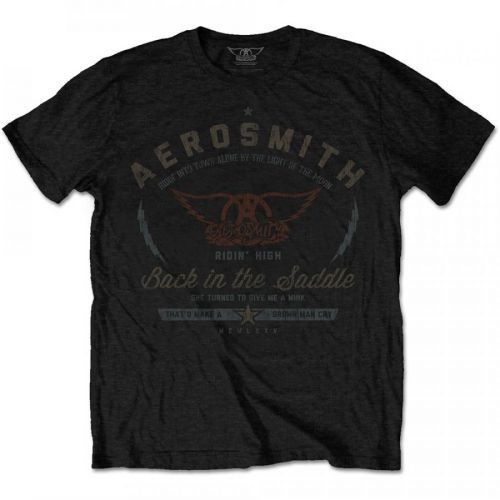Aerosmith - Tričko Back in the Saddle - Muž, Unisex, Čierna, XL