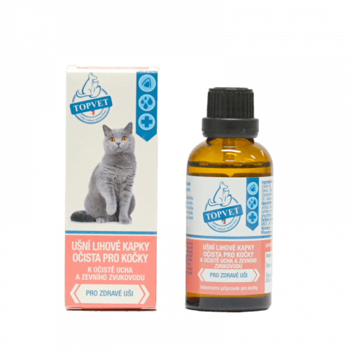 TOPVET Ušné liehové kvapky očista pre mačky 50ml 50 ml