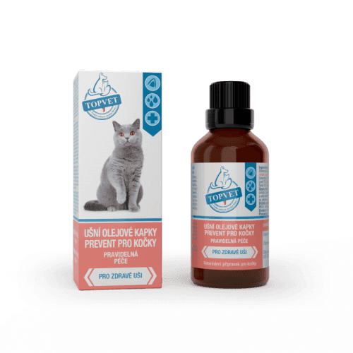 TOPVET Ušné olejové kvapky prevent pre mačky 50ml 50 ml