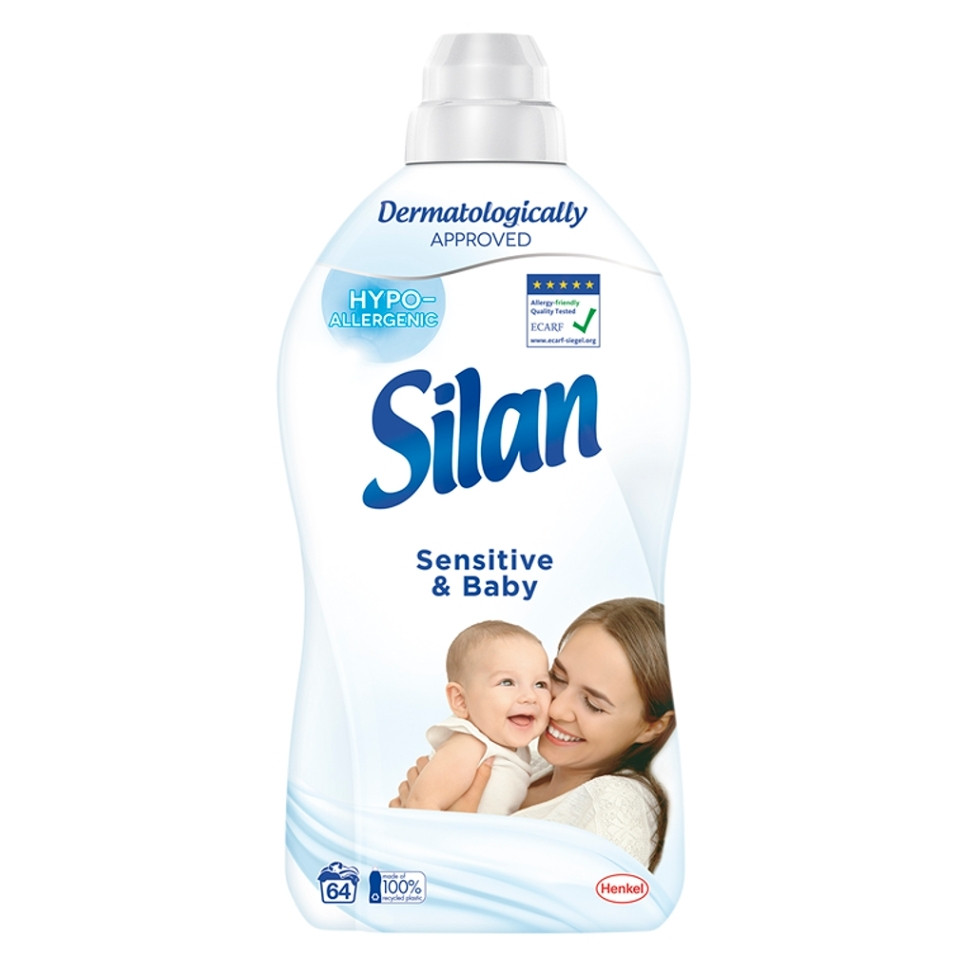 SILAN Sensitive & Baby Aviváž 64 praní 1408 ml, poškodený obal