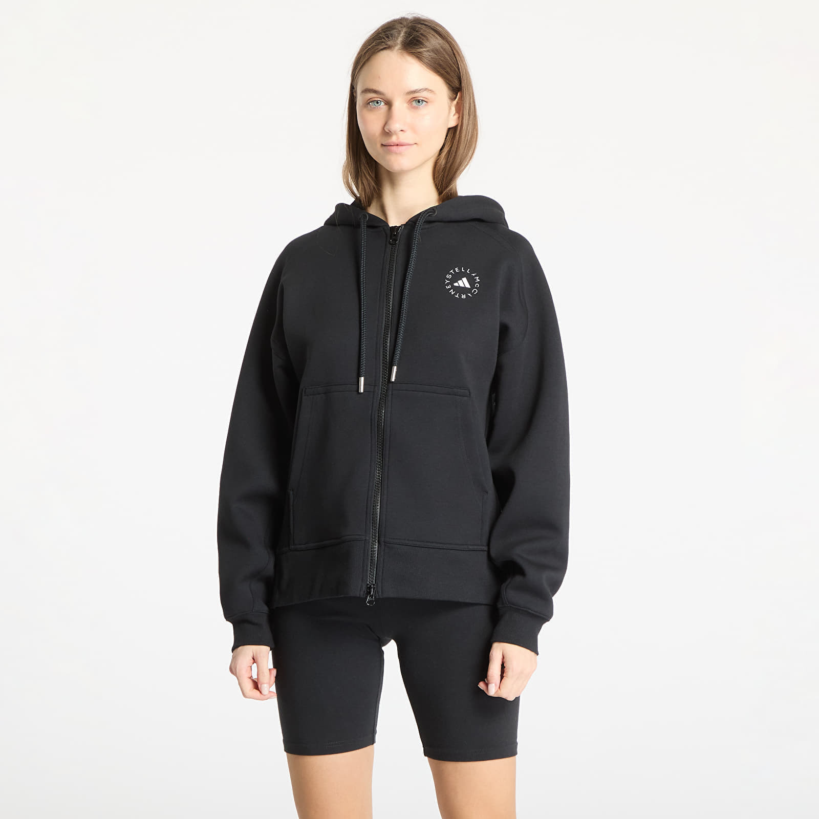 Mikina adidas By Stella Mccartney Full Zip Hoodie Black/ White S
