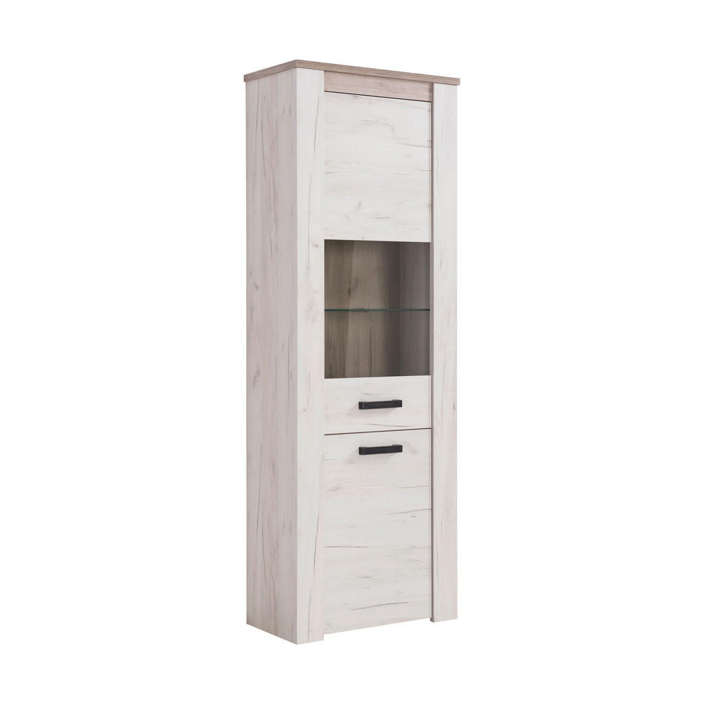 XXXL VITRÍNA, farba strieborného duba, 68,5/195/36,5 cm