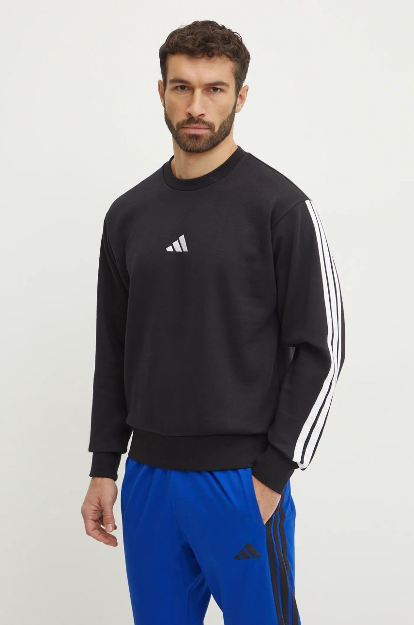 Mikina adidas Essentials pánska, čierna farba, vzorovaná, JE6304