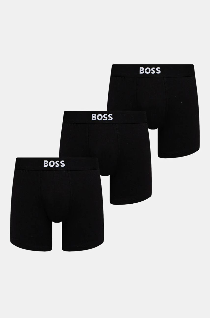Boxerky BOSS 3-pak pánske, čierna farba, 50544272