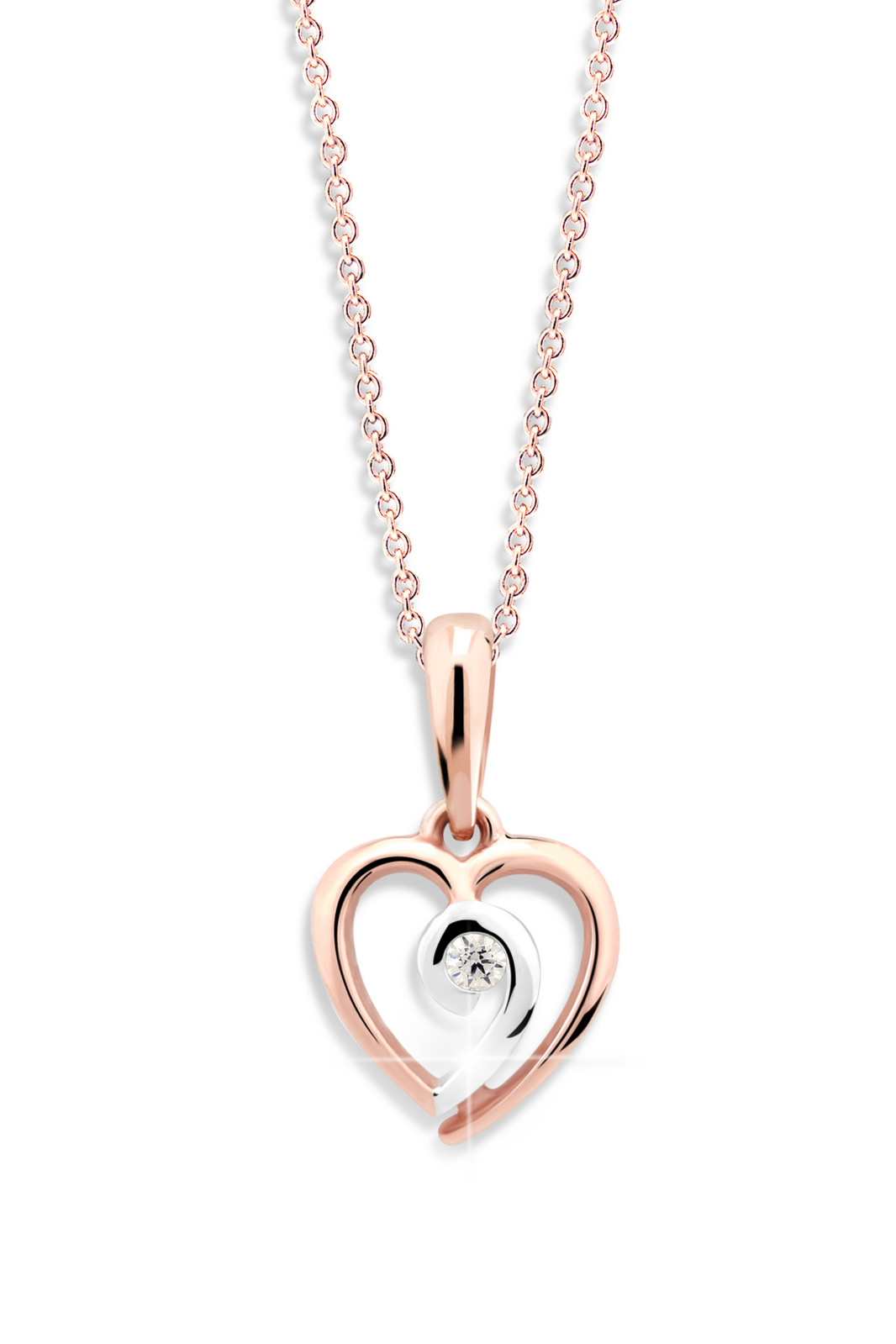 Cutie Jewellery Romantický bicolor prívesok z ružového zlata Z6298-1609-40-10-X-R4