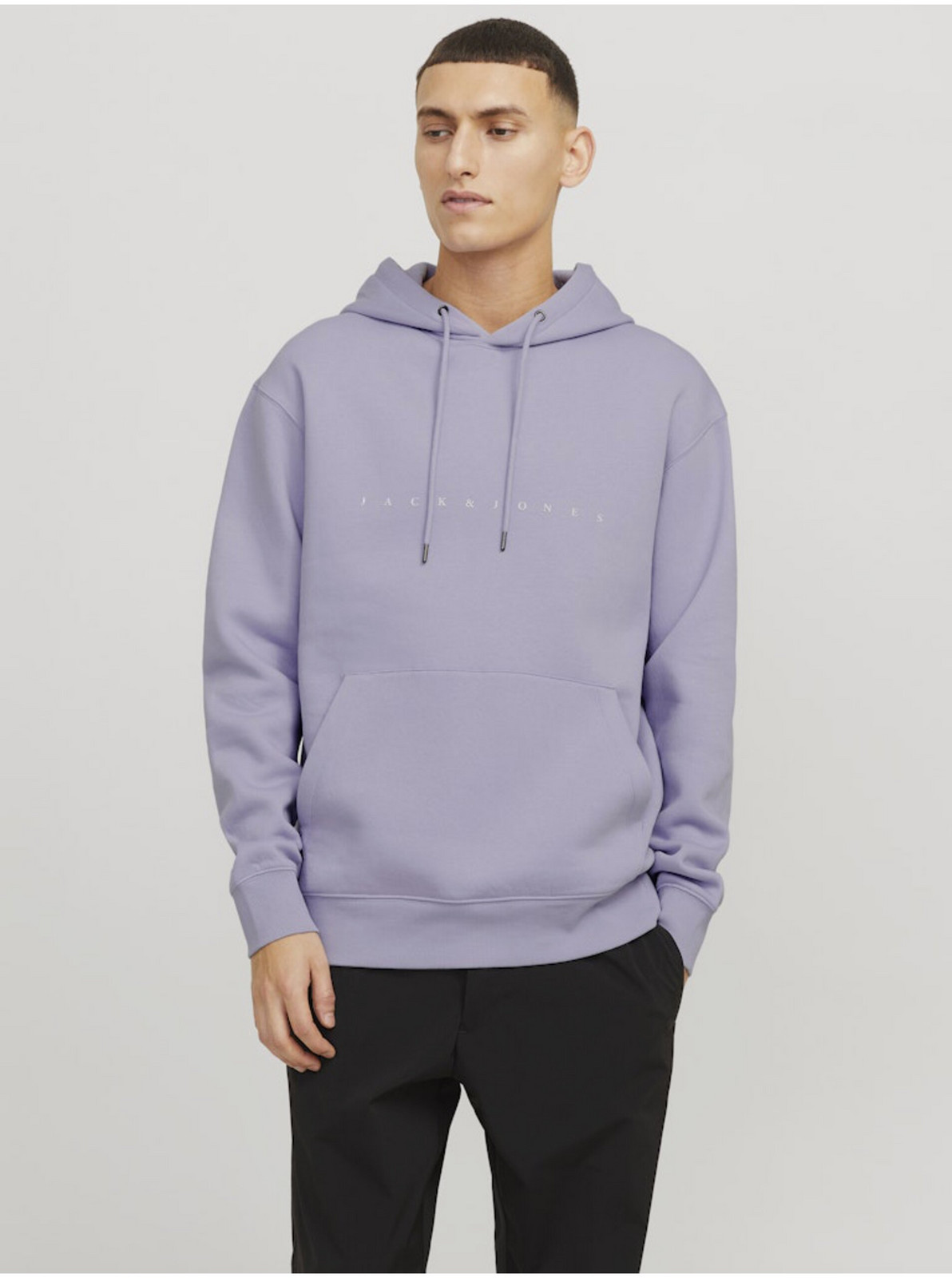 Svetlo fialová pánska mikina s kapucňou Jack & Jones Star