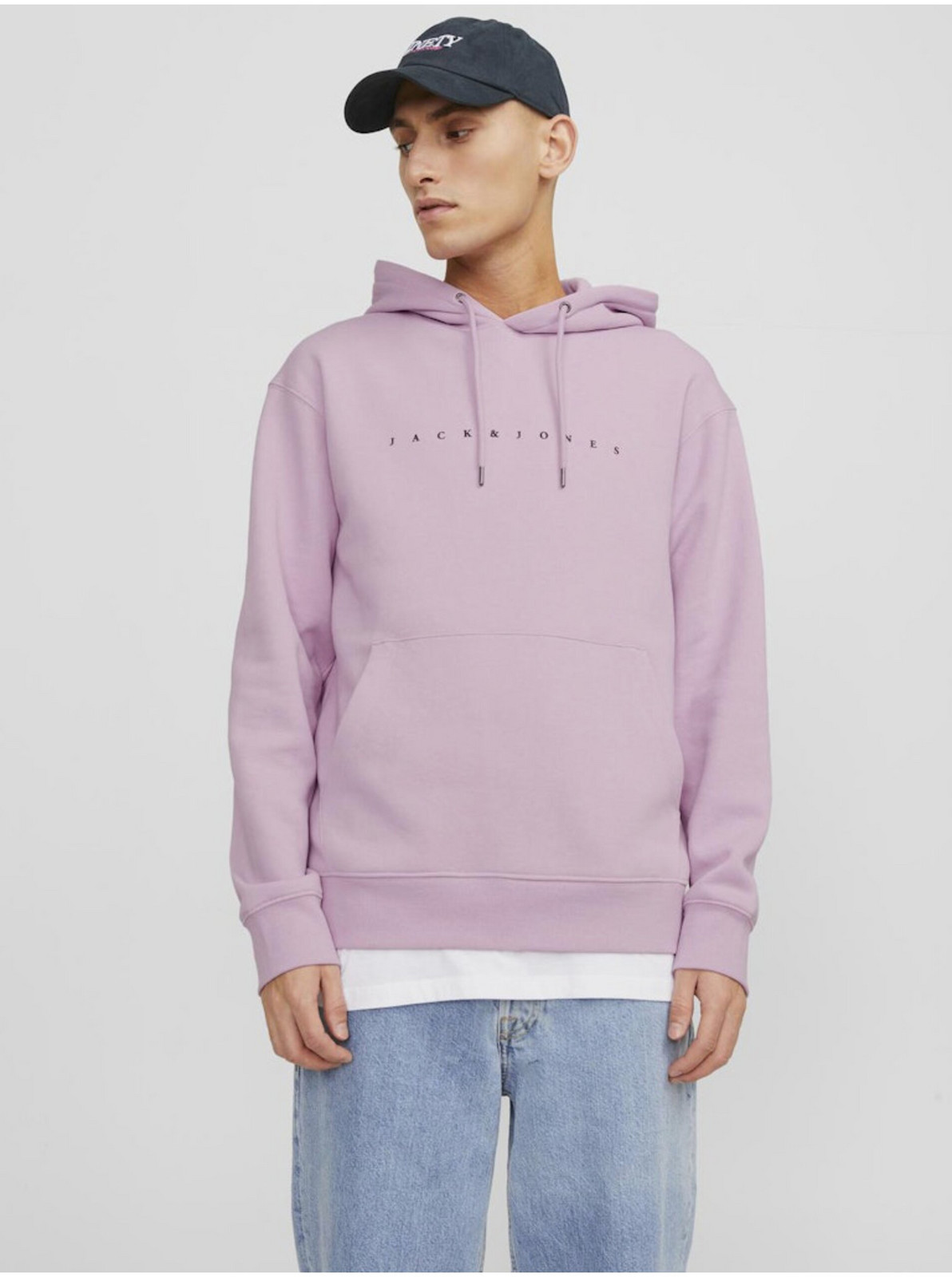 Svetloružová pánska mikina s kapucňou Jack & Jones Star