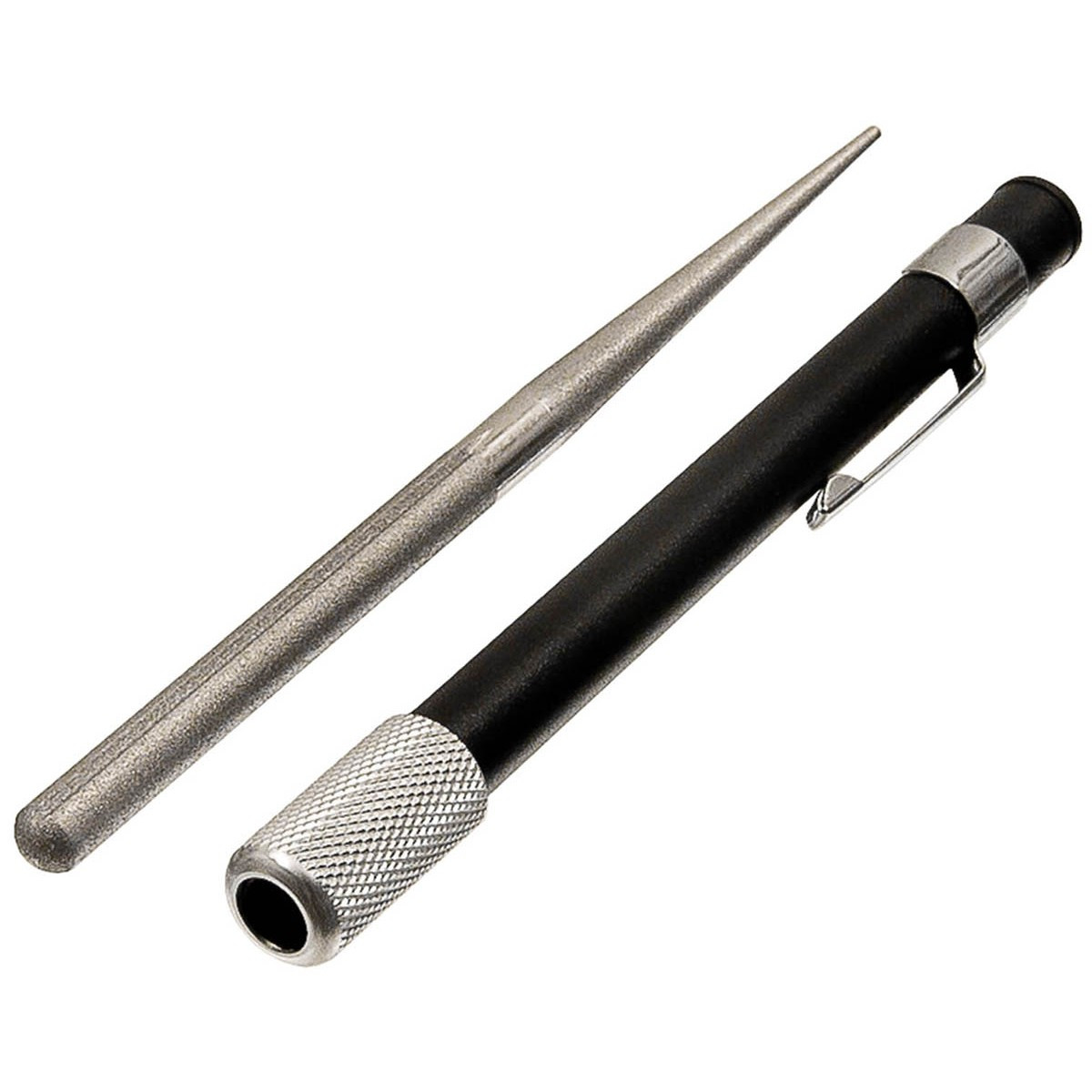 Brúsok na nože vreckový Fox Outdoor Diamond Sharpener Pen - čierny-strieborný