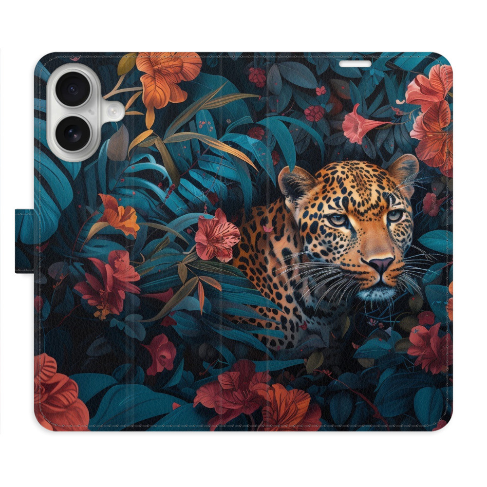 Flipové puzdro iSaprio - Flower Jaguar 02 - iPhone 16