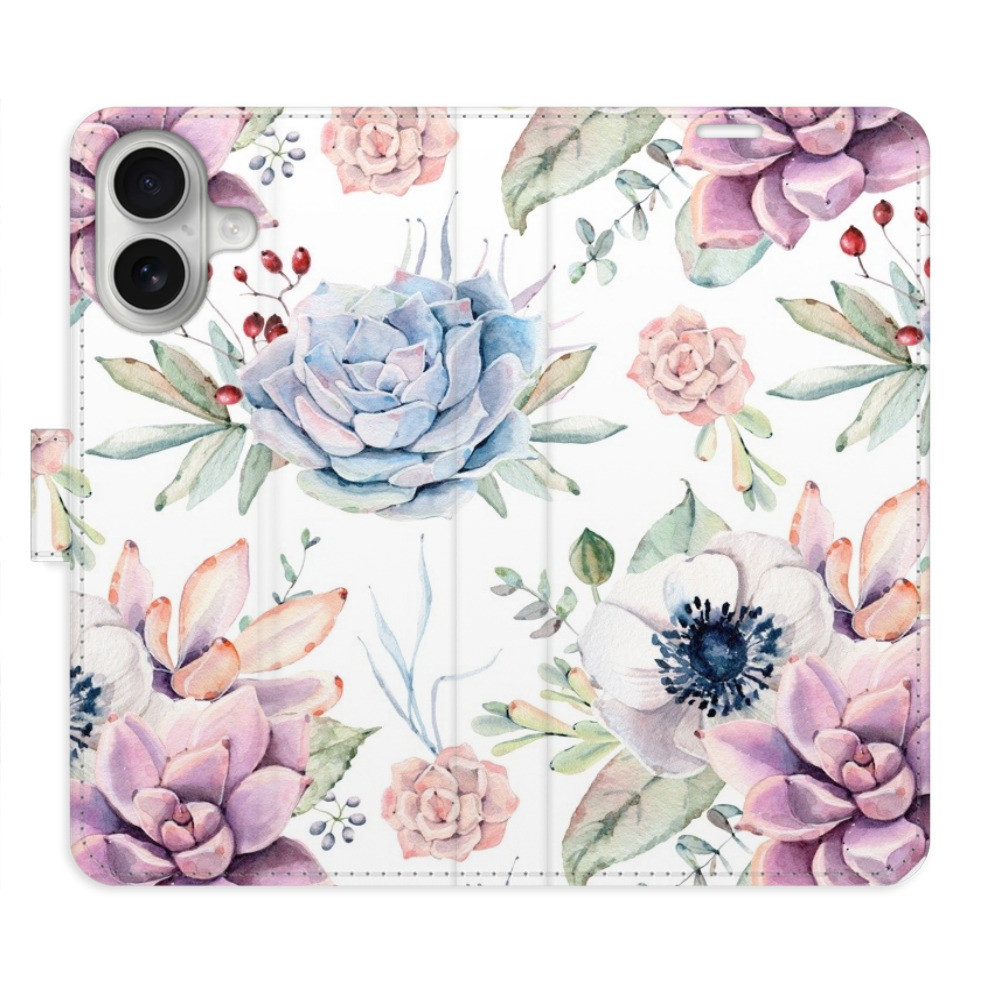 Flipové puzdro iSaprio - Succulents Pattern - iPhone 16