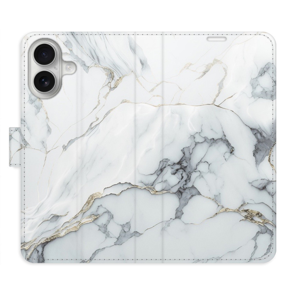 Flipové puzdro iSaprio - SilverMarble 15 - iPhone 16