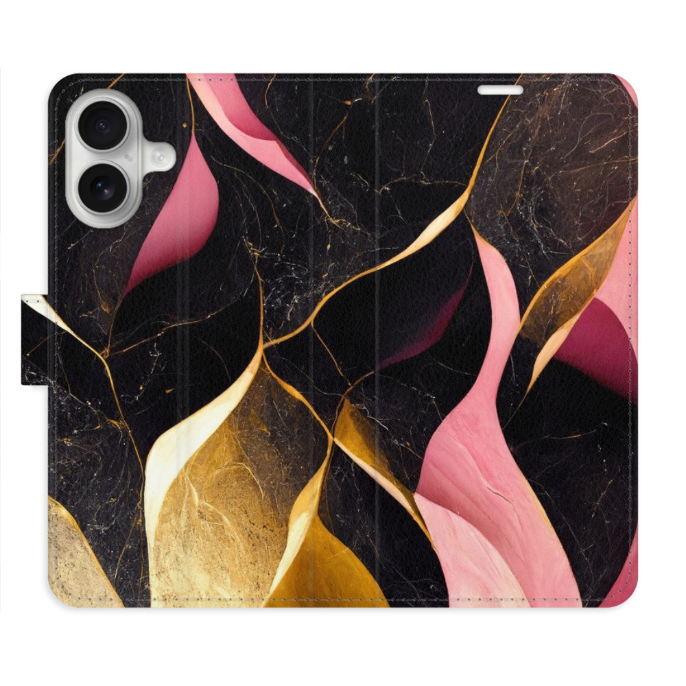 Flipové puzdro iSaprio - Gold Pink Marble 02 - iPhone 16