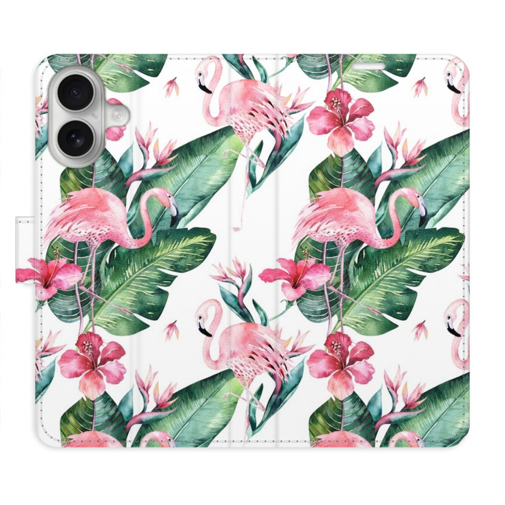 Flipové puzdro iSaprio - Flamingos Pattern - iPhone 16
