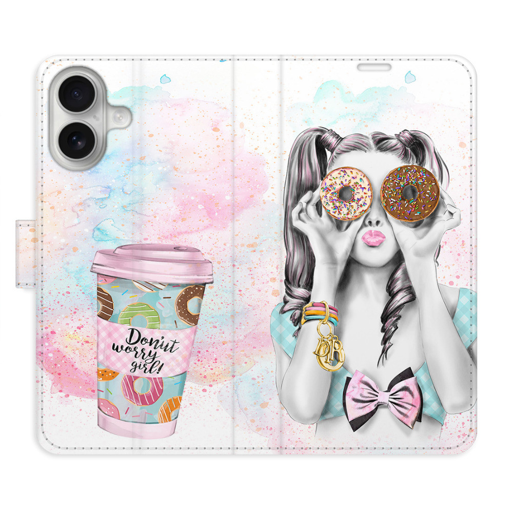 Flipové puzdro iSaprio - Donut Worry Girl - iPhone 16