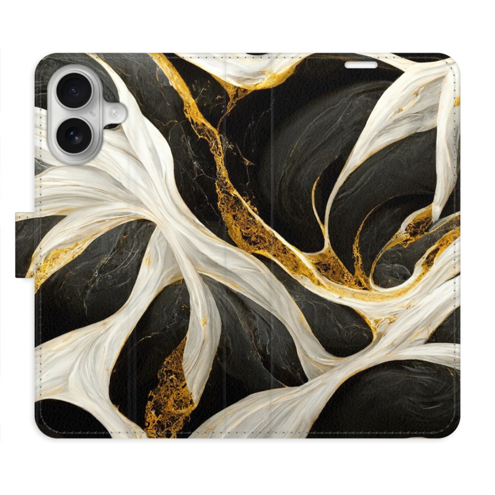 Flipové puzdro iSaprio - BlackGold Marble - iPhone 16