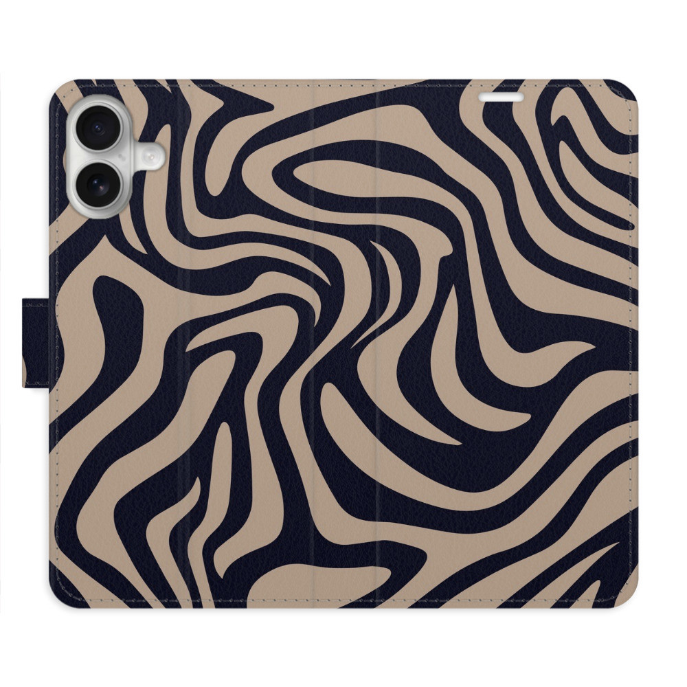 Flipové puzdro iSaprio - Zebra Black 02 - iPhone 16 Plus