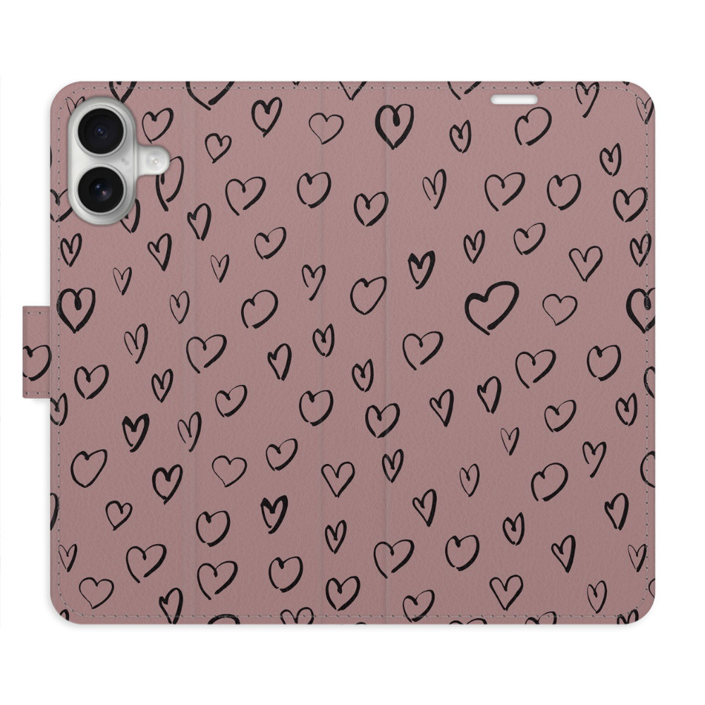 Flipové puzdro iSaprio - Heart Dark 02 - iPhone 16 Plus