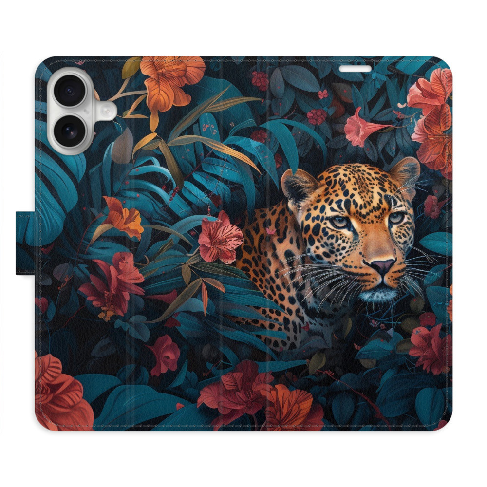 Flipové puzdro iSaprio - Flower Jaguar 02 - iPhone 16 Plus
