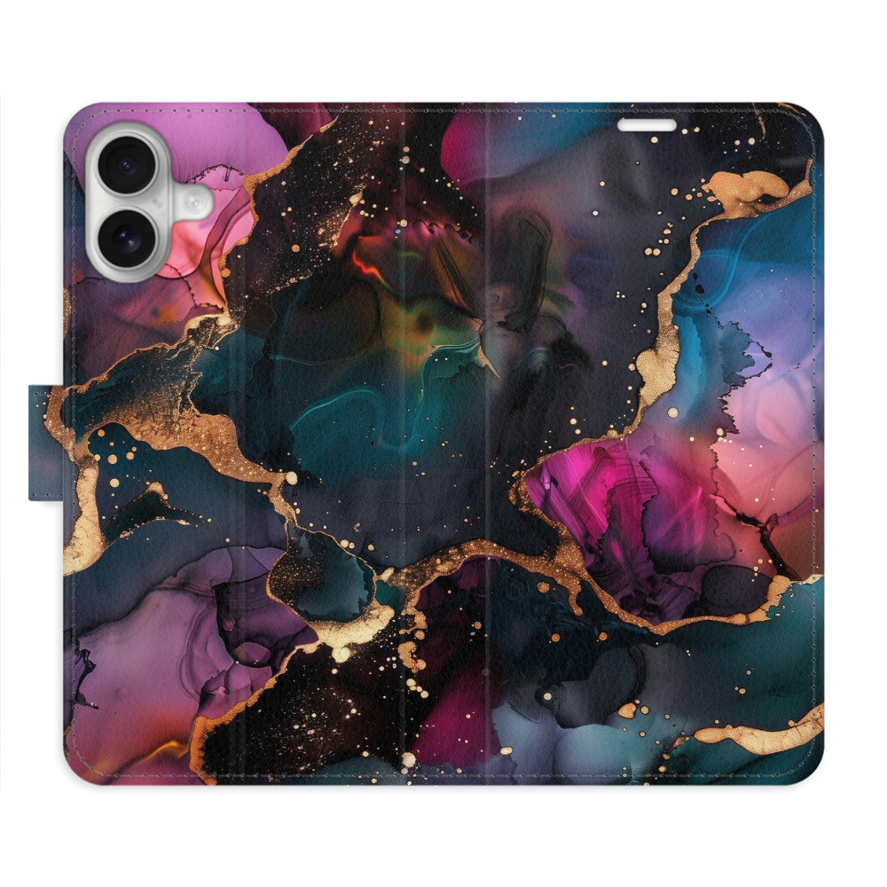 Flipové puzdro iSaprio - Dark Marble - iPhone 16 Plus