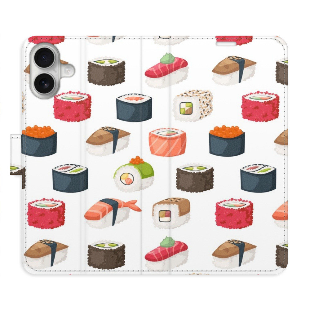 Flipové puzdro iSaprio - Sushi Pattern 02 - iPhone 16 Plus