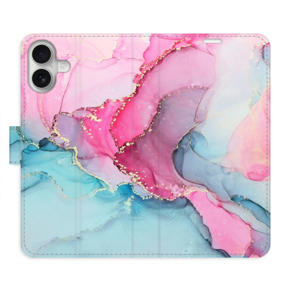 Flipové puzdro iSaprio - PinkBlue Marble - iPhone 16 Plus