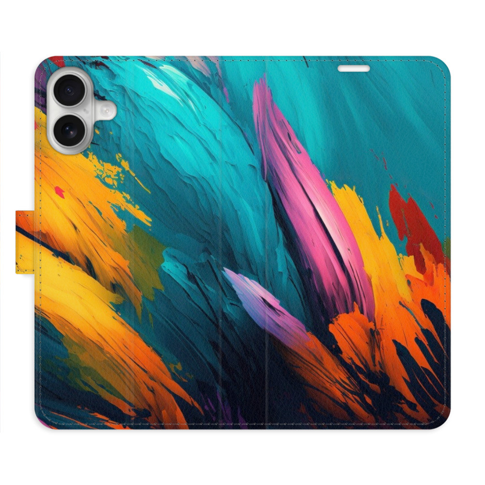 Flipové puzdro iSaprio - Orange Paint 02 - iPhone 16 Plus