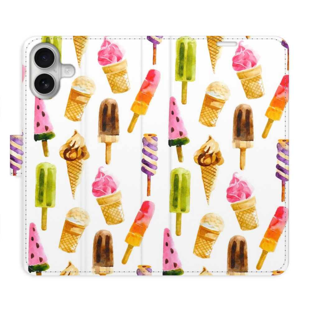 Flipové puzdro iSaprio - Ice Cream Pattern - iPhone 16 Plus