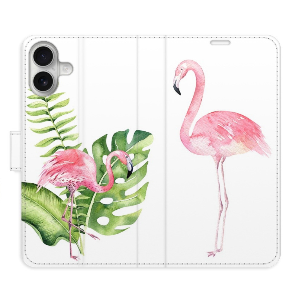 Flipové puzdro iSaprio - Flamingos - iPhone 16 Plus