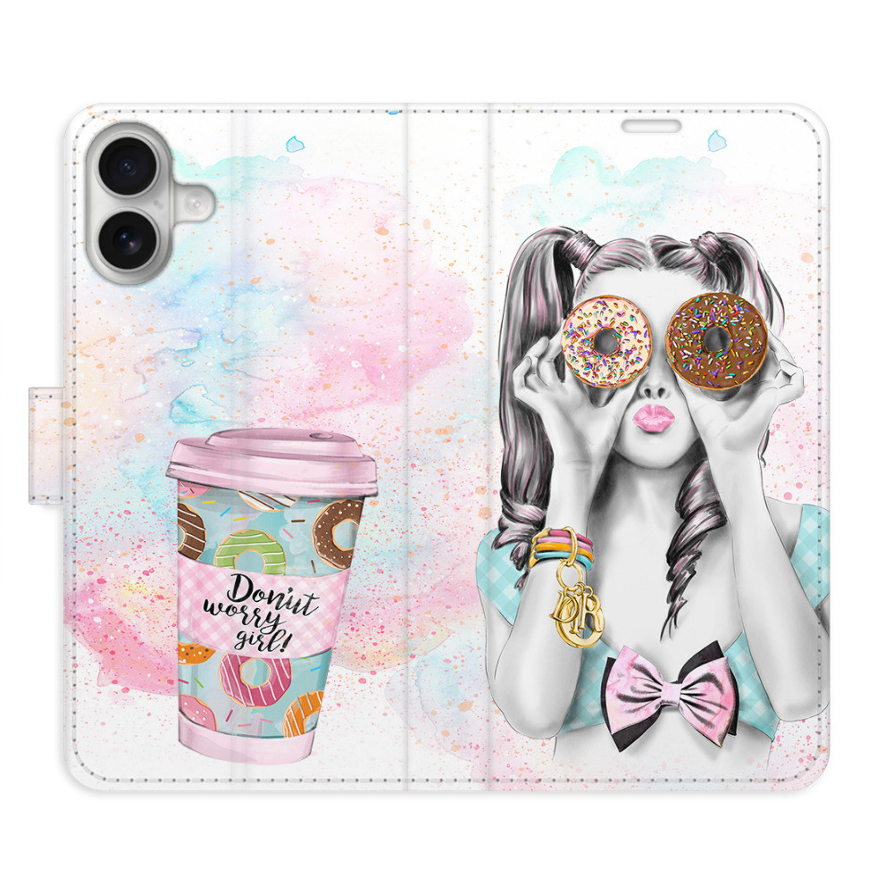Flipové puzdro iSaprio - Donut Worry Girl - iPhone 16 Plus