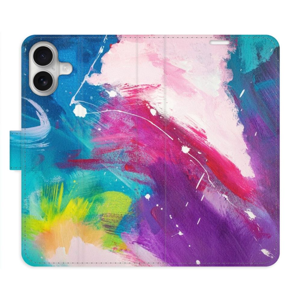 Flipové puzdro iSaprio - Abstract Paint 05 - iPhone 16 Plus