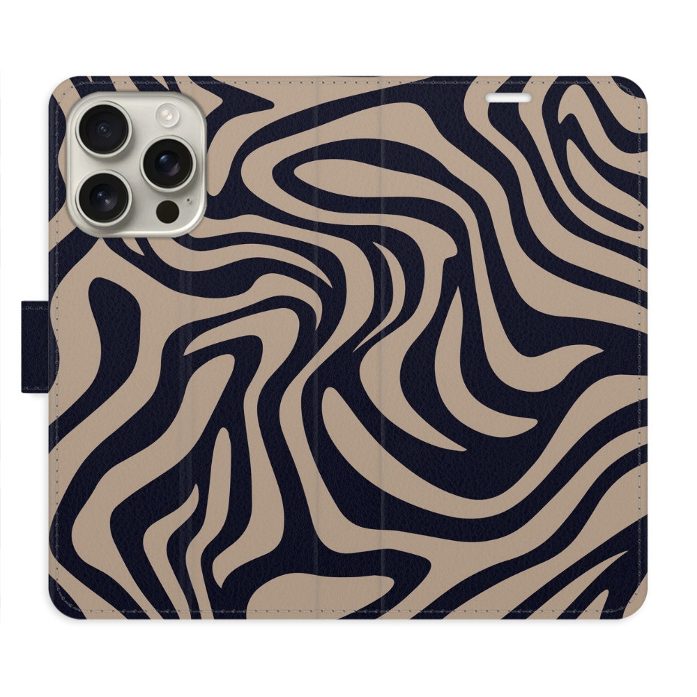 Flipové puzdro iSaprio - Zebra Black 02 - iPhone 16 Pro