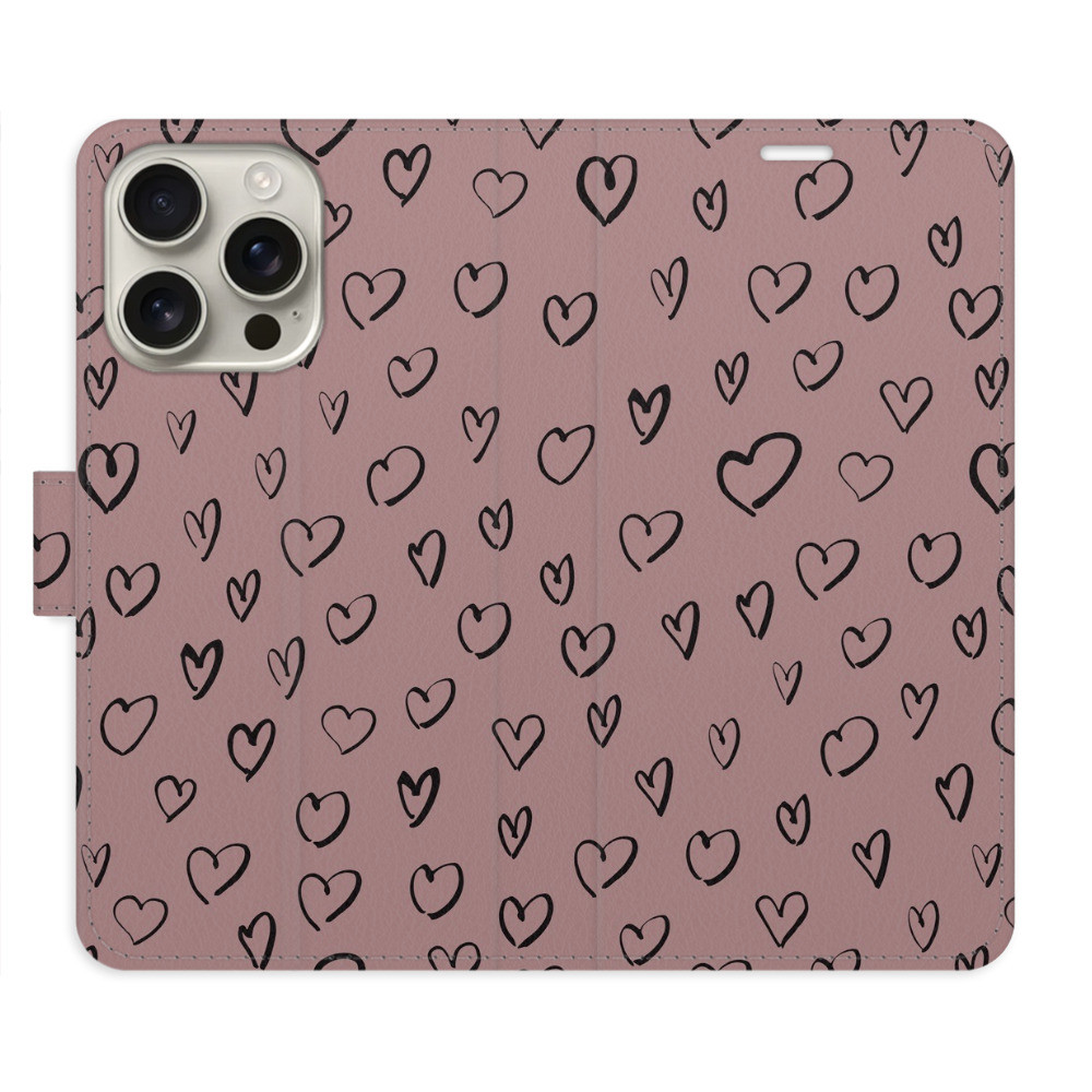 Flipové puzdro iSaprio - Heart Dark 02 - iPhone 16 Pro