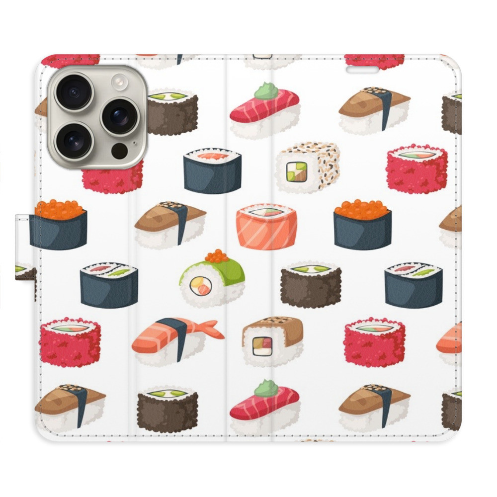 Flipové puzdro iSaprio - Sushi Pattern 02 - iPhone 16 Pro