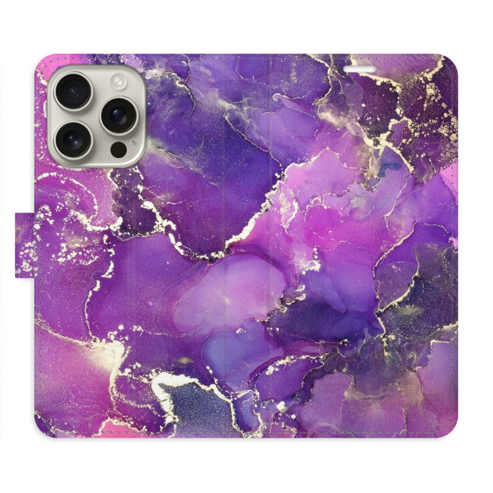 Flipové puzdro iSaprio - Purple Marble - iPhone 16 Pro