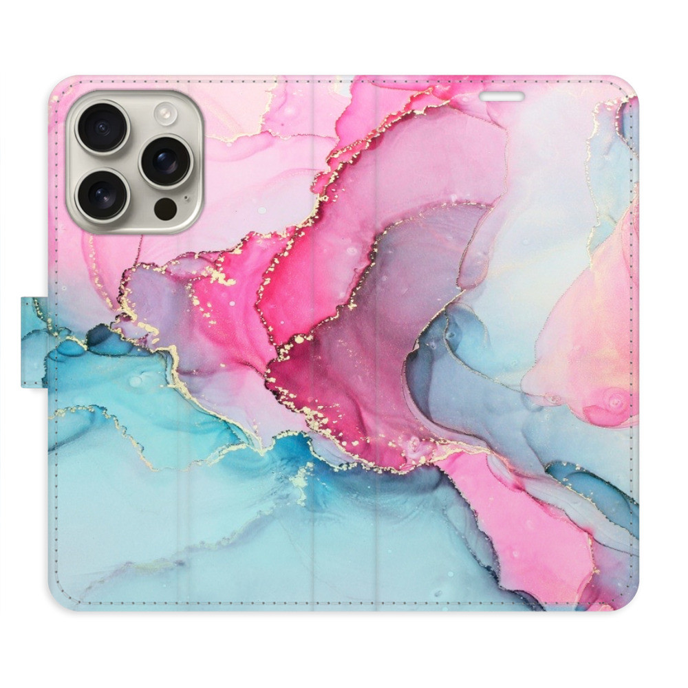 Flipové puzdro iSaprio - PinkBlue Marble - iPhone 16 Pro