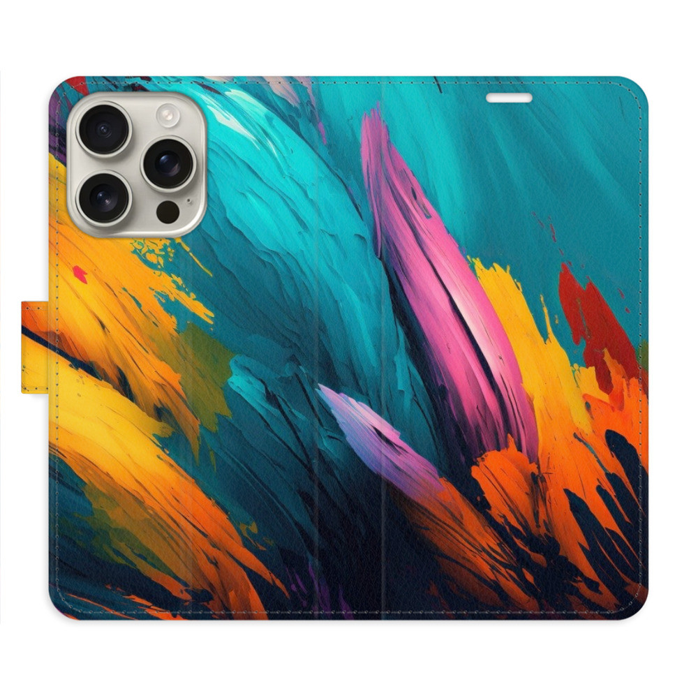 Flipové puzdro iSaprio - Orange Paint 02 - iPhone 16 Pro