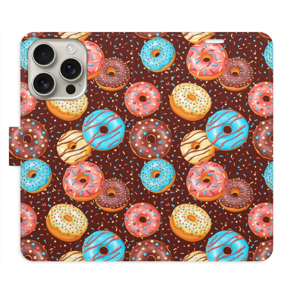 Flipové puzdro iSaprio - Donuts Pattern - iPhone 16 Pro